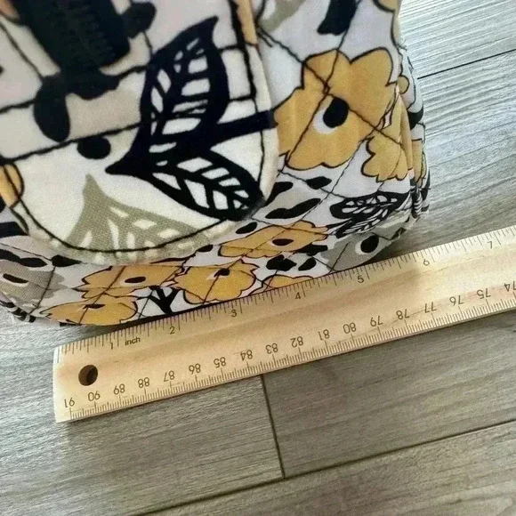 Vera Bradley 'Go Wild' Caroline Shoulder Bag Purse Black Yellow Animal Print - Picture 8 of 15